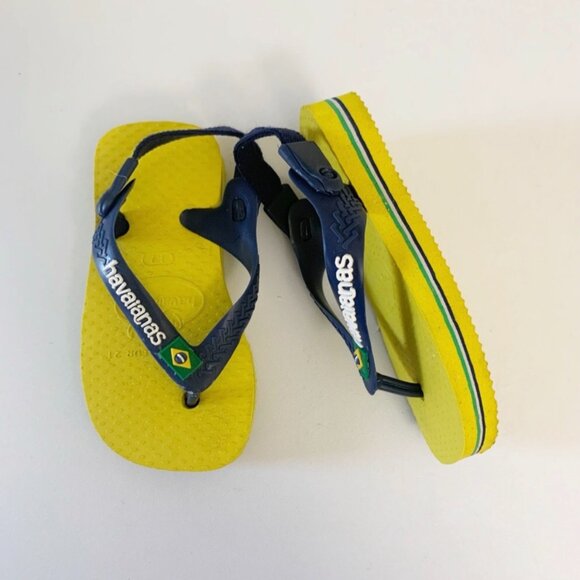 ♦️3 for $15♦️ Havaianas Infant Flip Flop Blue Yellow Sandals ~ 5 - Picture 2 of 8